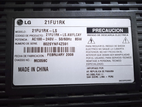 Televisor Lg 21 Pulgadas Entrada Hdmi 2 Av A Color (Usado)