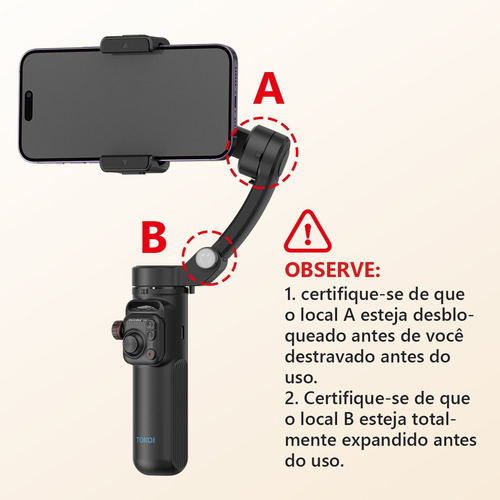 Estabilizador Gimbal 3 Eixos Para Celular Mini Tripé