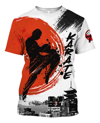 Camiseta Masculina Impresa En 3d En Karate De Taekwondo