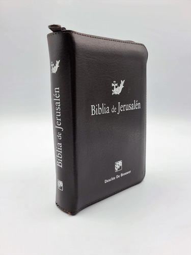 Imagen 3 de 9 de Biblia Catolica De Jerusalen Bolsillo Cierre Piel Cafe