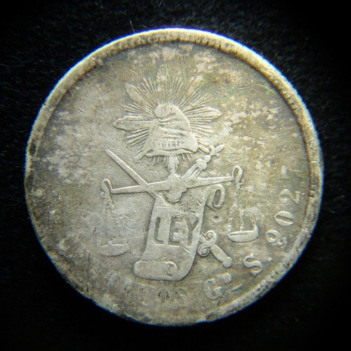 50 Centavos 1873 Balanza Guanajuato Republica Plata Moneda