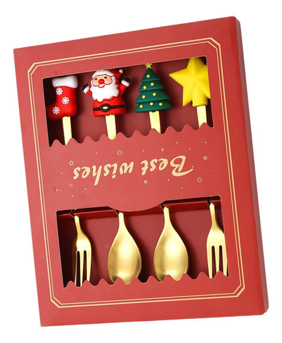 Juego De Tenedores Y Cucharas Navideñas, Juegos De
