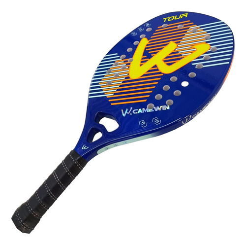 Raquete Beach Tênis 100% Fibra De Carbono Eva Soft Tour Azul