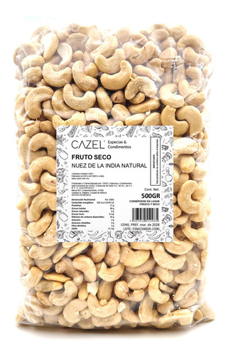 Nuez de nuez de la indianatural Cazel Nueces sin TACC 500 g 