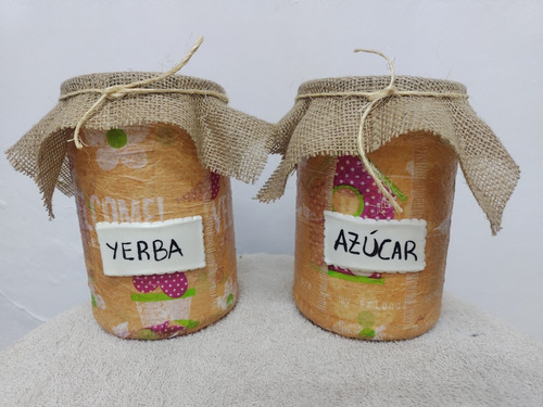 Tarros Decorados Para Guardar Yerba Y AzĂșcar