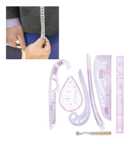 Gs Juego De Reglas Para Medir Ropa, 7 Piezas, Tela Curva De