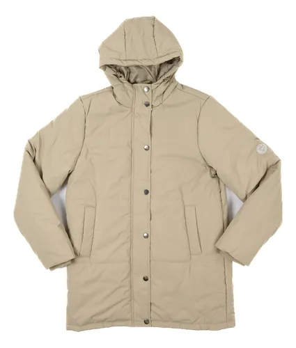 Campera Larga Canva Acolchada Puffer Abrigo Mujer 210828