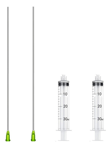 2 Jeringas De Plastico De 1.0 Fl Oz Y 2 Puntas De Aguja Roma