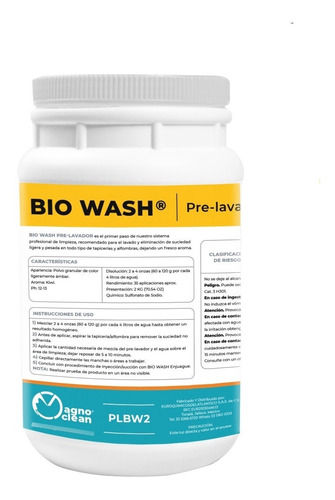 Bio Wash - Prelavador Alta Potencia 2kilos Varios Aromas