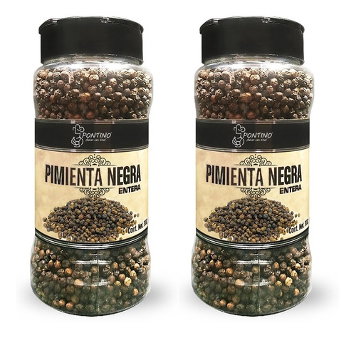 Pontino Pimienta Negra Entera 300 Gramos 2 Piezas