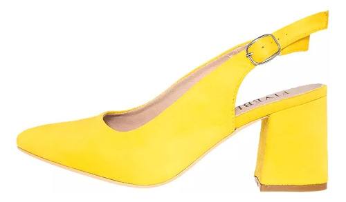 Zapatos Amarillo Fiveblu Tacon Ancho  5 Cm Cod 317