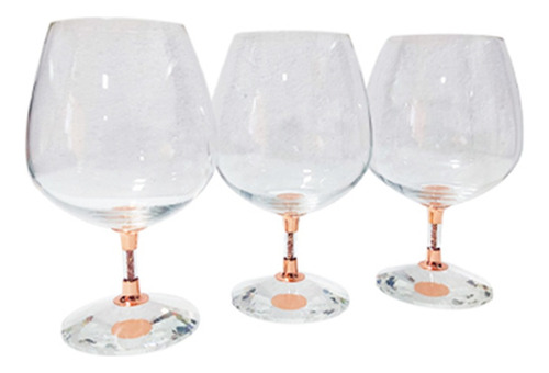 Set 3 Copas De Coñac Glow Cobrizadas 600ml - Maleta