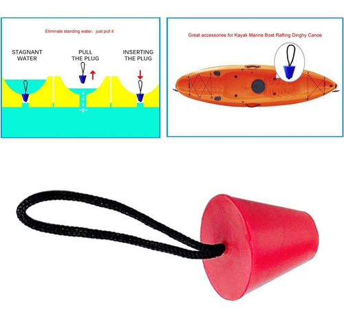 Imagen 2 de 6 de Enchufe Del Barco Kayak Enchufes Accesorio De Rojo