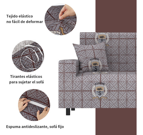 Protector Cubre Sala Ajustable Stretch Fit Elástico 3 Piezas