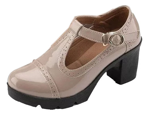 Mujeres Plataforma Tacón Oxford Grueso Sandalias Zapatos [u]