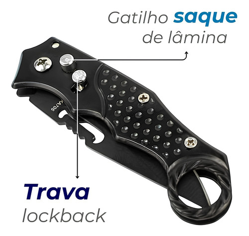 Canivete Militar Automático Com Trava Aço Inox