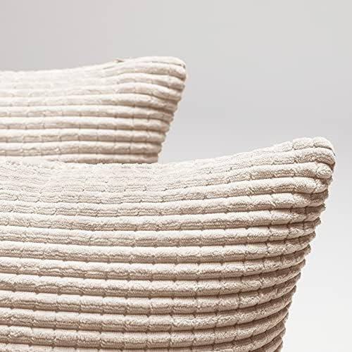 Deconovo Fundas De Almohada De Pana De 18.0 X 18.0 In, Diseñ