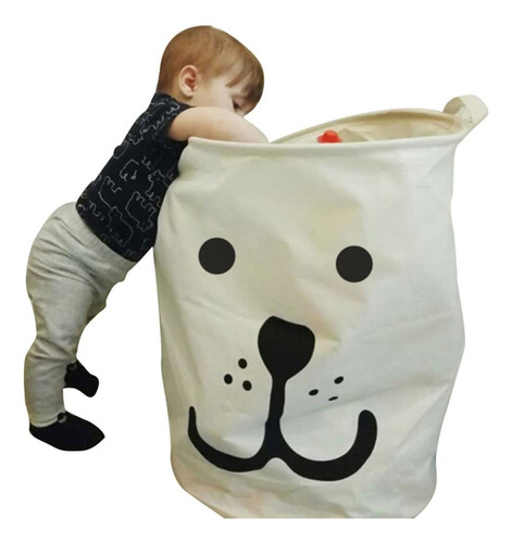 Bolsa De Almacenamiento De Ropa Sucia Con Estampado De Lona