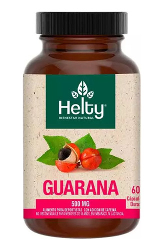 Helty Alimento Deportistas Helty Guaraná 500mg. 60 Cápsulas