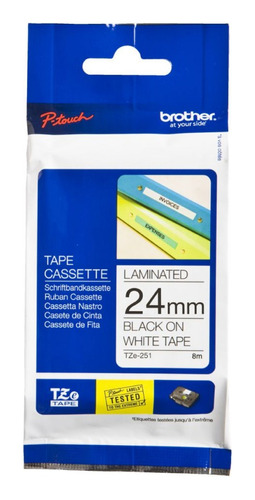 Cinta Brother Tze251 Negro/blanco 24mm Original 1400 1500