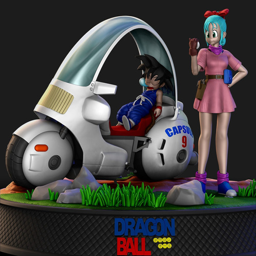 Goku Y Bulma - Dragonball - Escultura