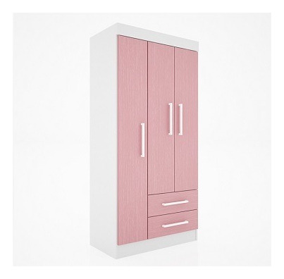 Placard Delos DJ103 color rosa/blanco de fibrofácil con 2 puertas  batientes