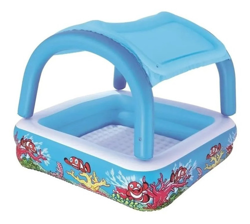 Pileta inflable cuadrada Bestway 52192 de 140cm x 140cm x 114cm 265L multicolor
