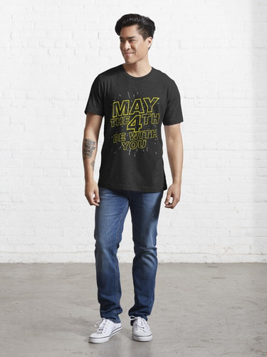 Imagen 2 de 3 de Star Wars Remera Negra May The 4th Be With You 059