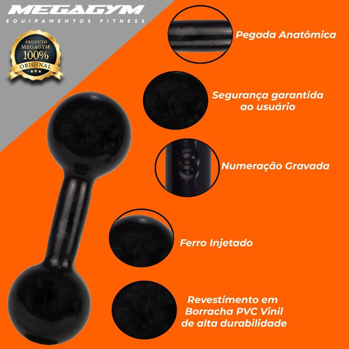 Par De Halter Bola Emborrachado 2kg P/treino E Fisioterapia