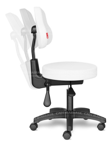 Imagem 2 de 3 de Cadeira Mocho Estética Odontológico Branco Ergonômico Cb1582