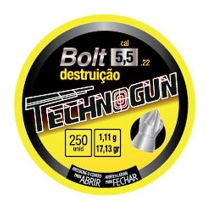 Chumbinho Bolt Destruição Cal 5,5mm - Pote Com 250 Pcs -