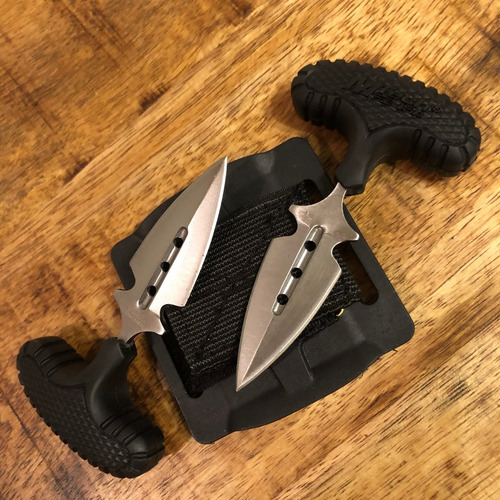 2 Dagas Navaja Push Dagger Mtech Usa 100% Filo Y Estuche 46