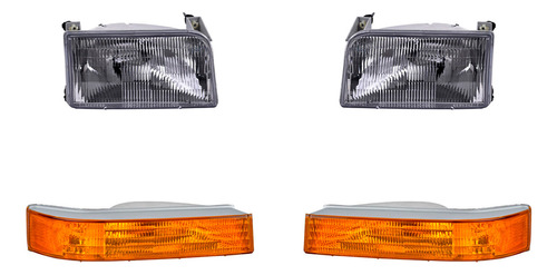 Cuartos + Faros 4 Piezas Depo P/ Ford F-150 1992-1996