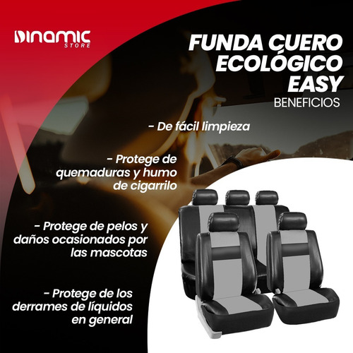 Imagen 6 de 7 de Fundas Cubre Asientos Auto Cuerina Cuero Ecológico Easy