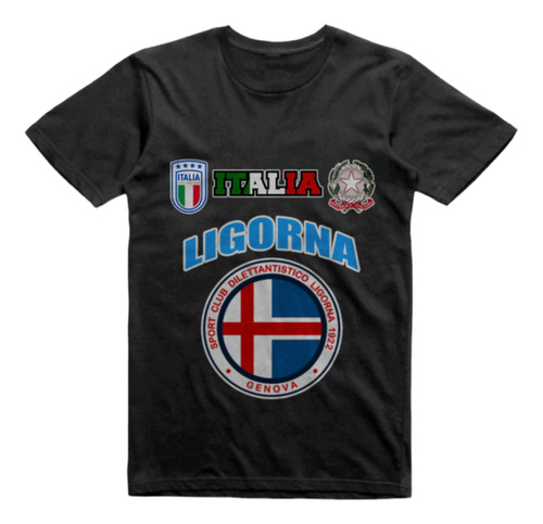 Remera Algodon Negra Ssd Ligorna 1922 Italia