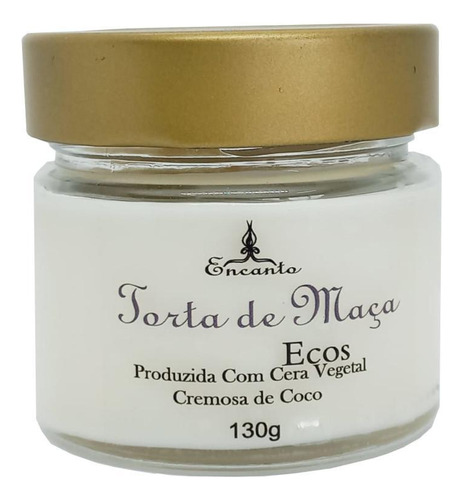 Vela Aromática Torta Maça Artesanal Cera Coco Perfumada