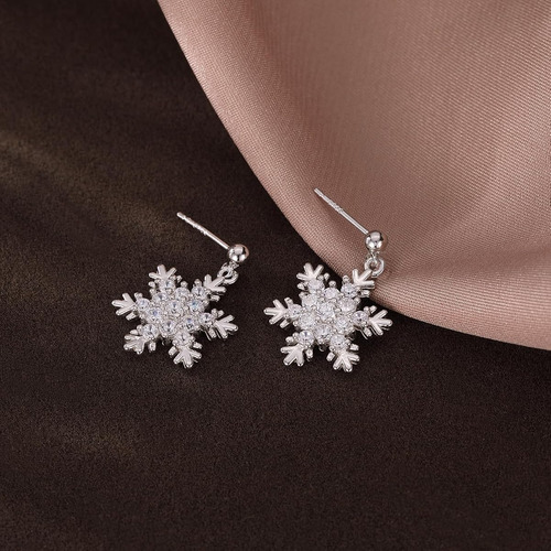 Aretes Sluynz De Plata De Ley Copo De Nieve Para Mujer Moda