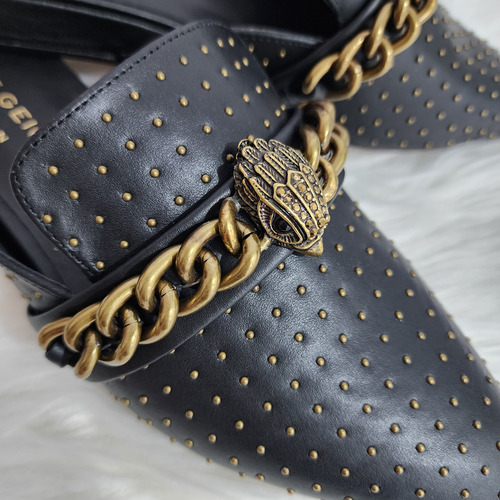 Mules Kurt Geiger Flats Negras Aguila Nuevas Originales