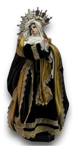 Virgen De Los Dolores Para Vestir, Resplandor En Plata 60cm