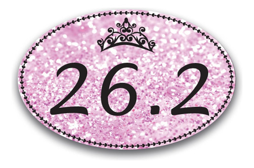 Calcomanía Ovalada De 26.2 Marathon Princess, 4x6 PuLG...