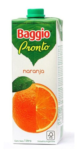 Pack X 8 Unid Jugo  Naranja Tb 1 Lt Baggio Jugos P/beber