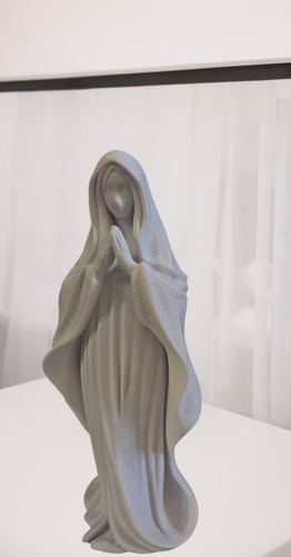 Estatuilla Virgen María Minimalista Deco Religiosa 21cm Blanco
