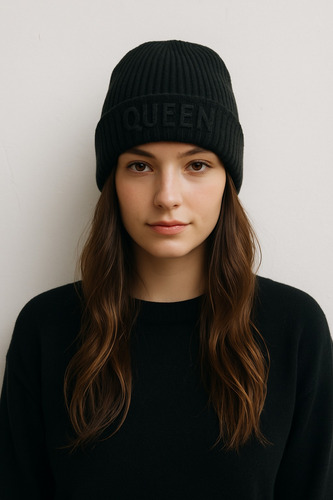 Gorro De Lana Formato 3d Queen Negro Unico