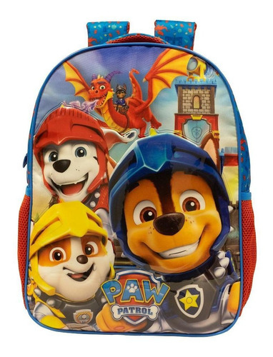 Mochila Escolar Patrulha Canina Paw Patrol Media Cor Azul