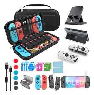 Kit De 25 Accesorios Funda Para Nintendo Switch Oled Estuche