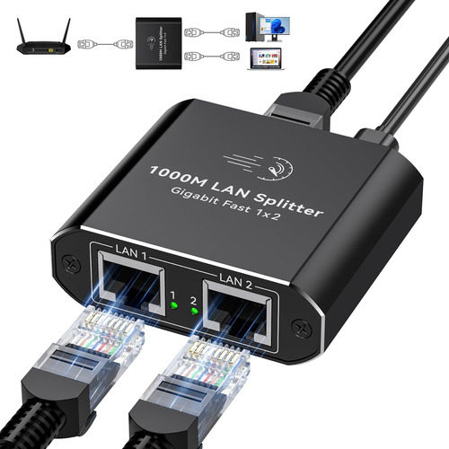 Divisor Ethernet 1000mbps 1 A 2 Divisor De Puerto De Interne
