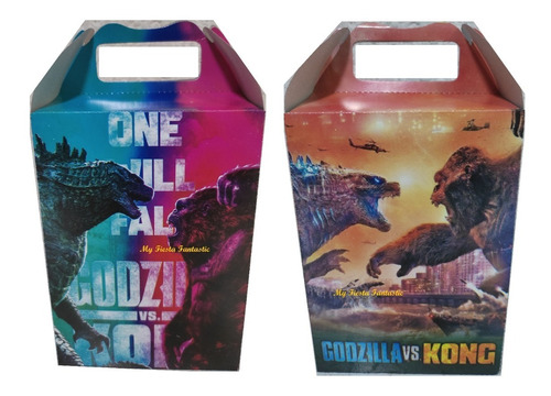 Battle Godzilla King Kong Paq 20 Dulceros Cajitas Bolo Feliz