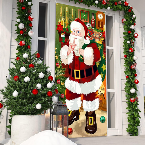 Cubierta Puerta Navidad, Decoración De Fiesta Para Hogar