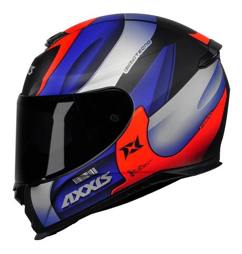 Capacete Moto Axxis Eagle Diagon Preto E Laranja Fosco