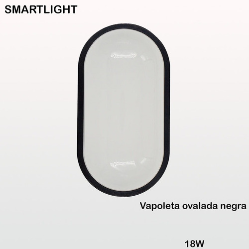 Lámpara Vapoleta Ovalda Negra 18w Smartlight
